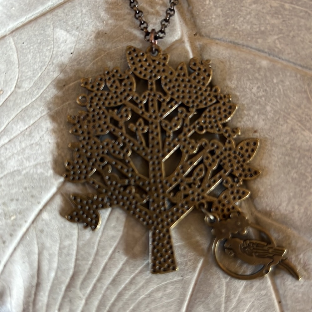 Long Tree Pendant Necklace - Picture 2 of 3